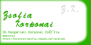 zsofia korponai business card